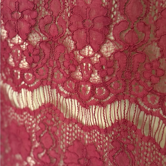 Anthropologie Maeve Elsa Lace Peplum Dress in cranberry extra small - Picture 8 of 8